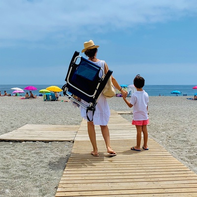 Silla de playa mochila con bolso isotermico